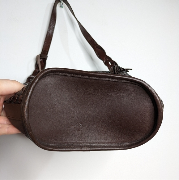 Brighton black brown woven leather shoulder bag - Picture 7 of 12